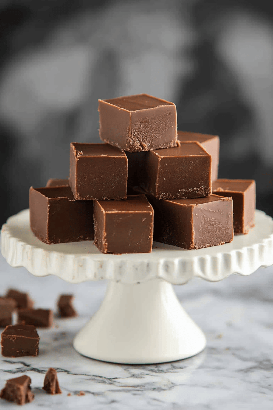 Fudge Recipe Secrets slice on plate showing perfect texture and swirl pattern
