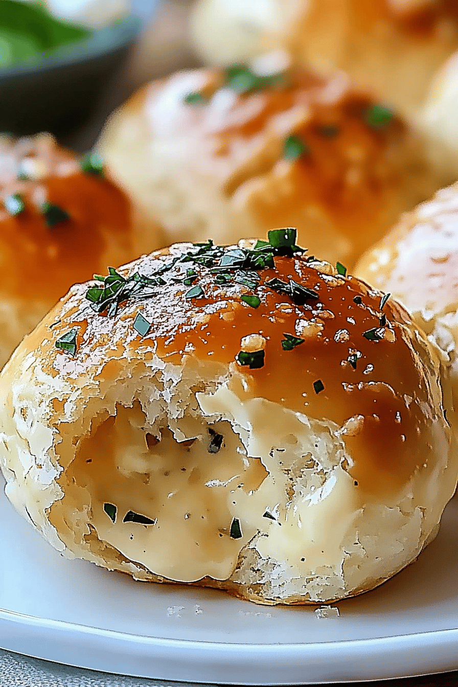 Garlic Butter Cheese Bombs final dish beautifully presented and ready to serve