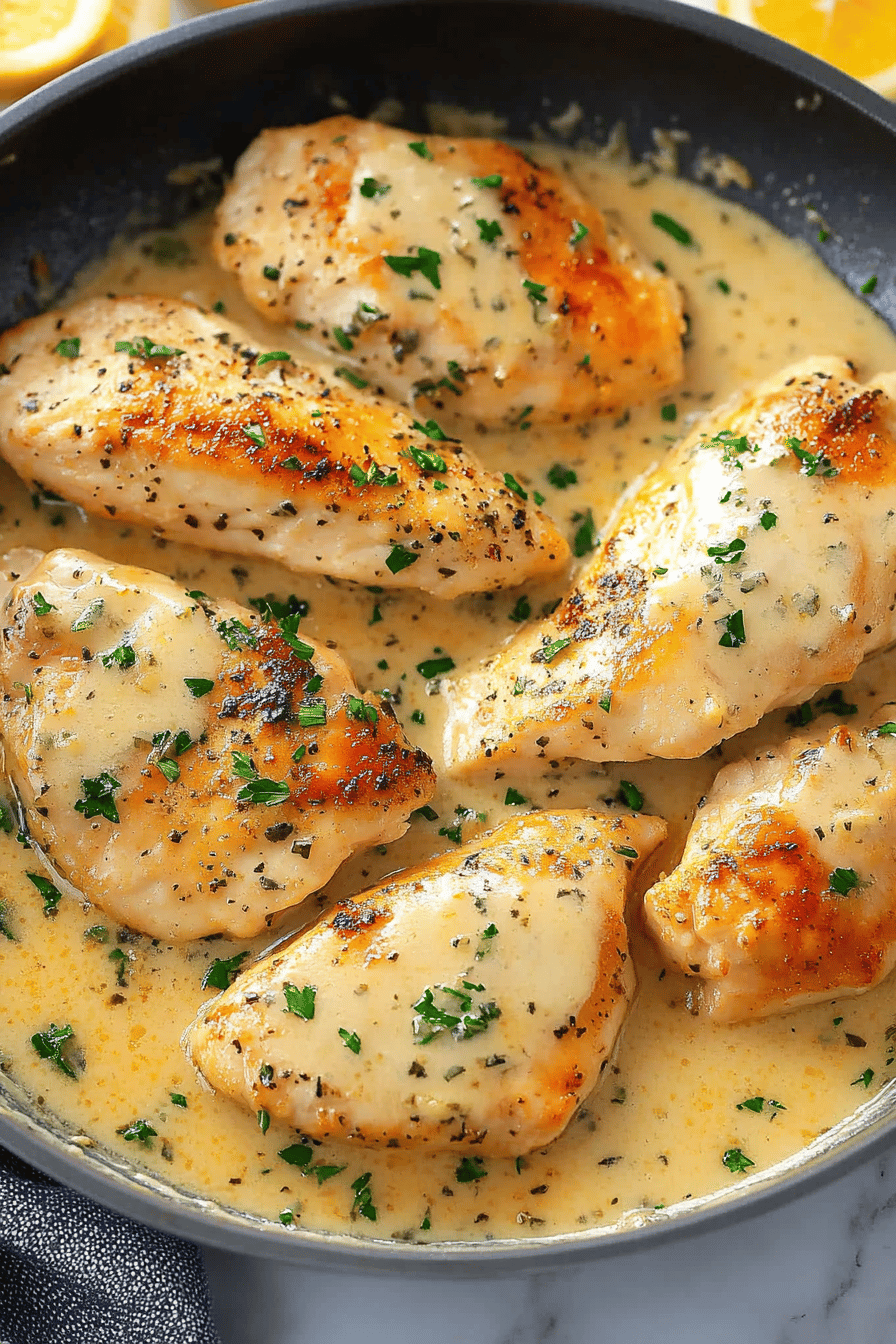 Garlic Parmesan Chicken slice on plate showing perfect texture and swirl pattern