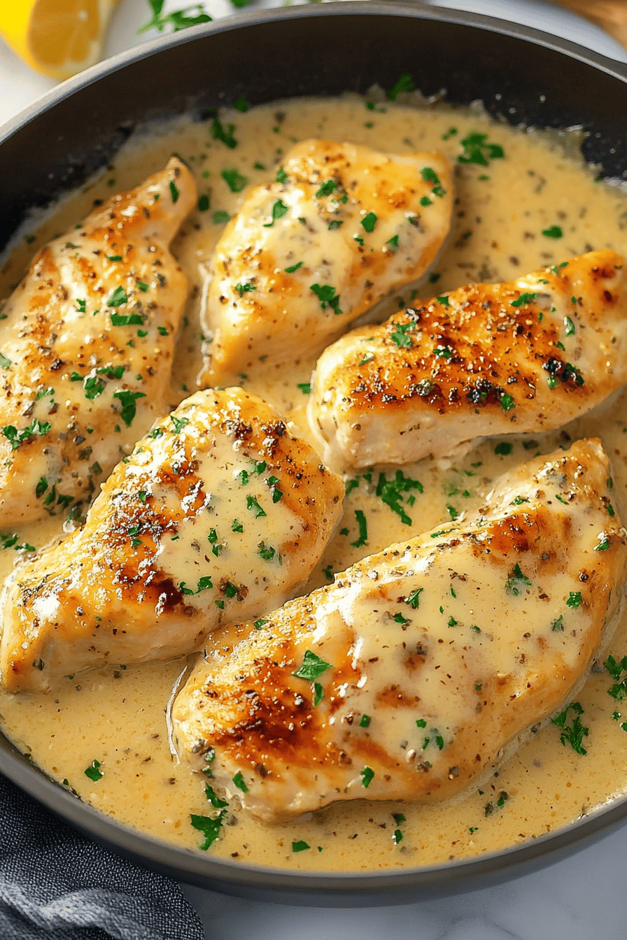 Garlic Parmesan Chicken final dish beautifully presented and ready to serve