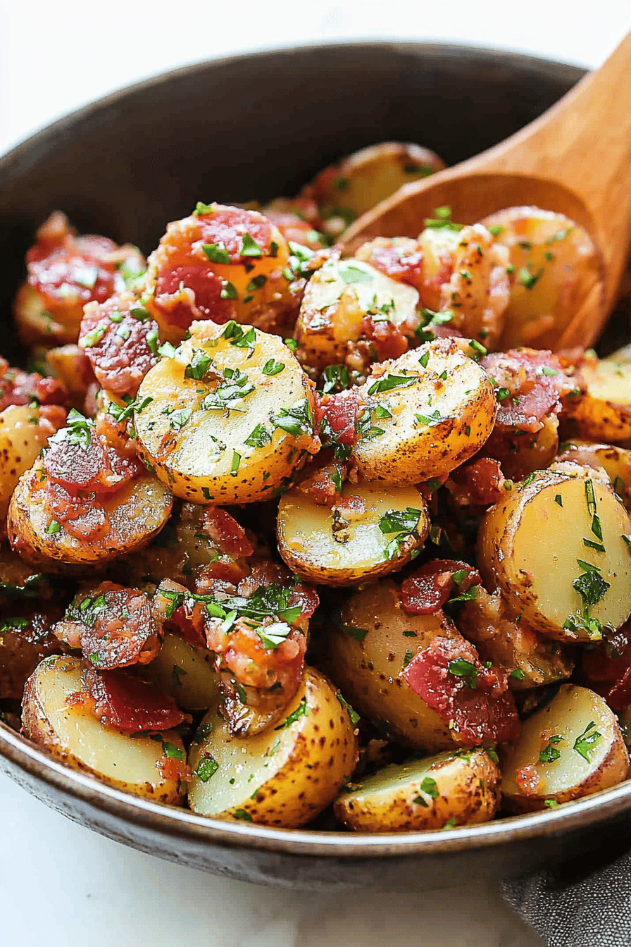 German Potato Salad Recipe final dish beautifully presented and ready to serve