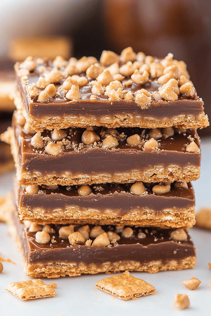 Graham Cracker Toffee final dish beautifully presented and ready to serve