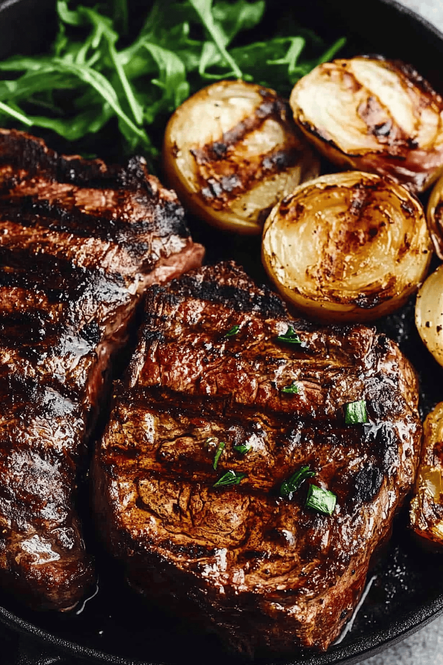 Grill Ribeye ingredients organized and measured on kitchen counter