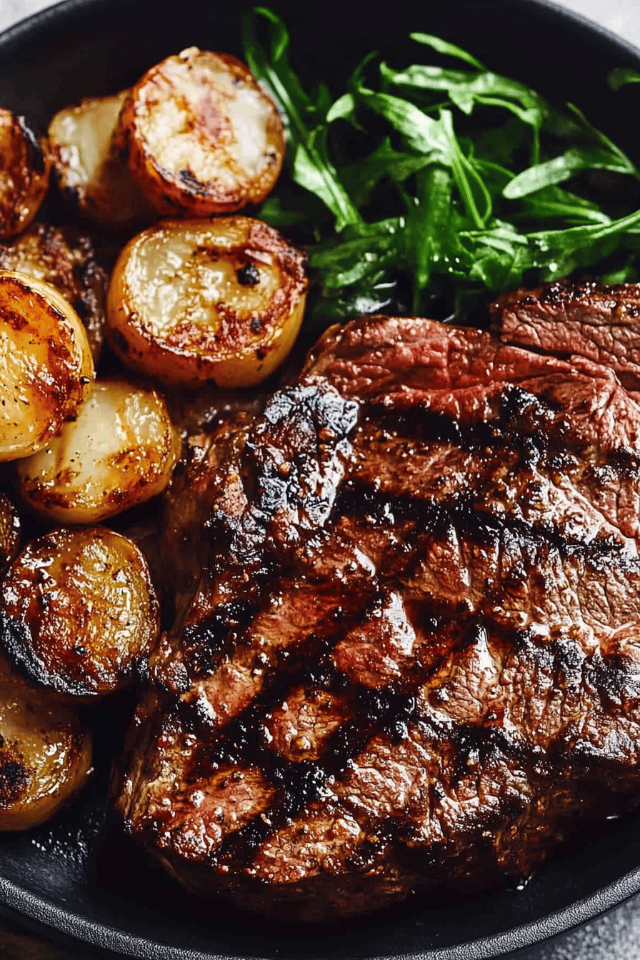 Grill Ribeye final dish beautifully presented and ready to serve