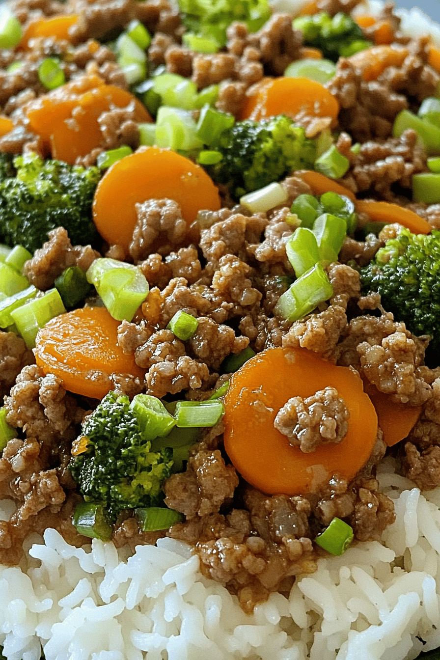 Ground Beef Teriyaki Rice Bowls final dish beautifully presented and ready to serve