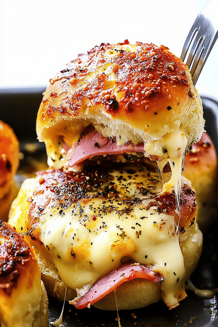 Ham and Cheese Sliders ingredients organized and measured on kitchen counter