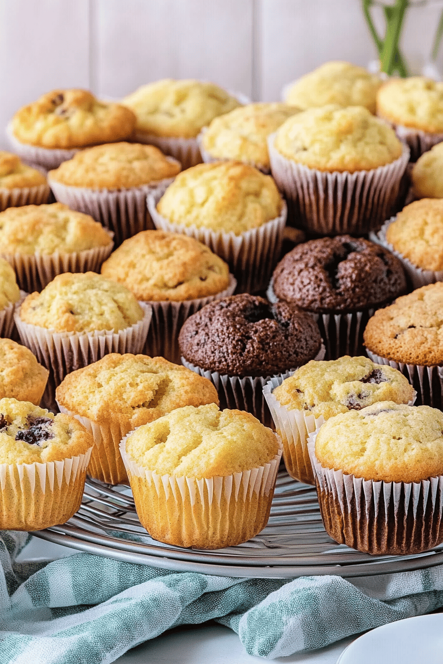Homemade Muffins Recipe ingredients organized and measured on kitchen counter