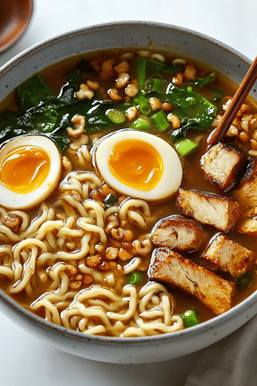 Homemade Ramen final dish beautifully presented and ready to serve