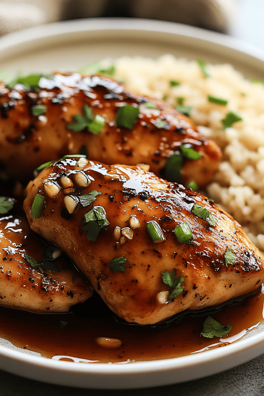Honey Garlic Chicken Recipe ingredients organized and measured on kitchen counter