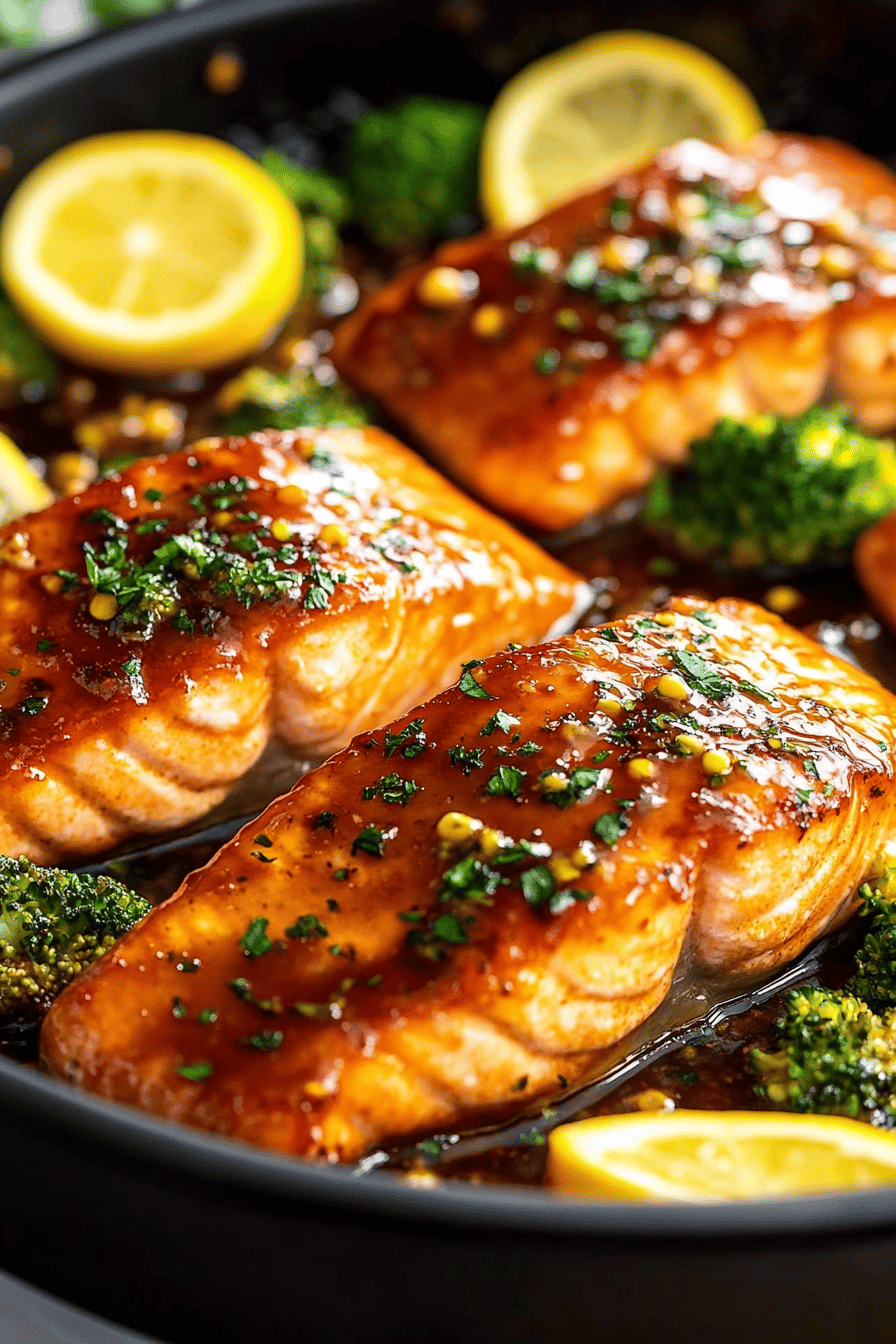Honey Glazed Salmon final dish beautifully presented and ready to serve