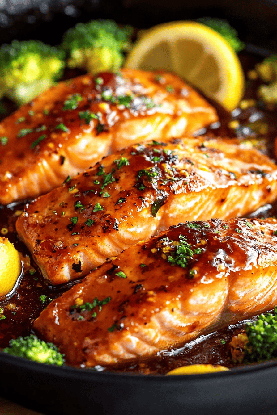 Honey Glazed Salmon ingredients organized and measured on kitchen counter