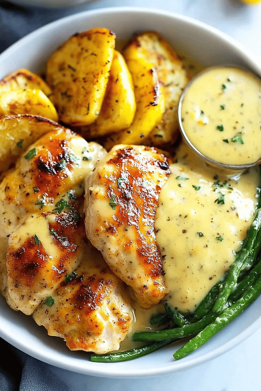Honey Mustard Chicken final dish beautifully presented and ready to serve