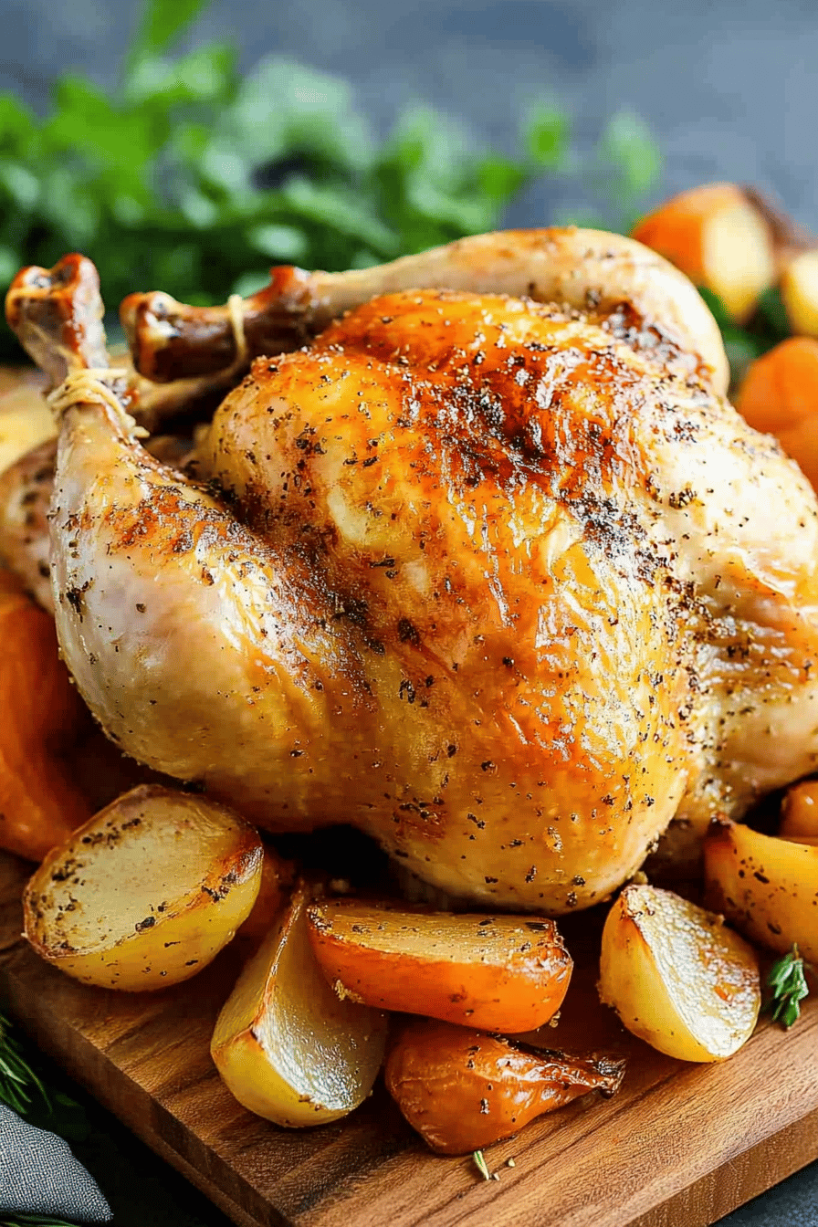 Ina Garten's Roast Chicken ingredients organized and measured on kitchen counter