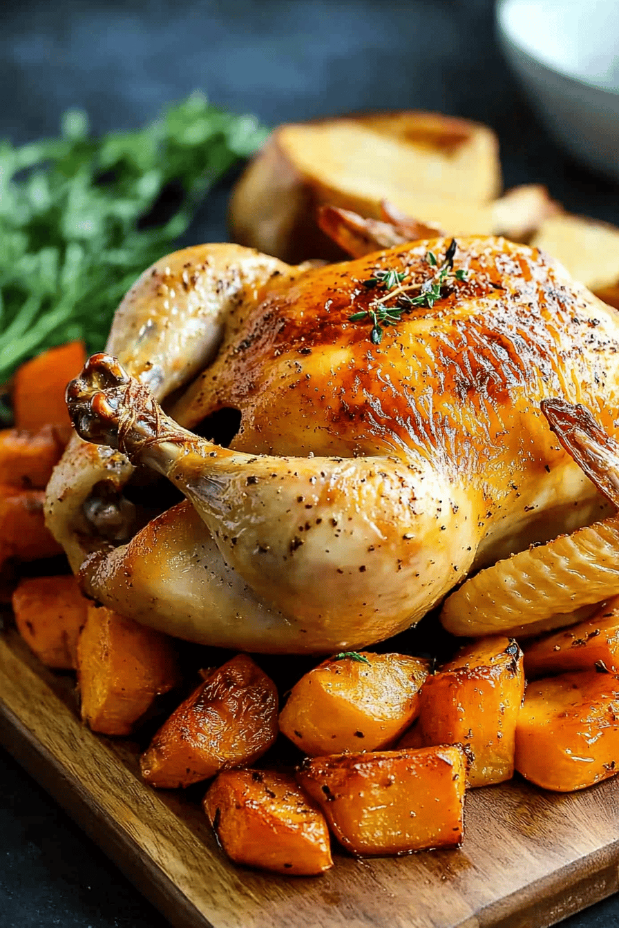 Ina Garten's Roast Chicken ingredients organized and measured on kitchen counter