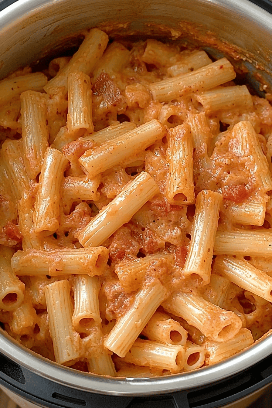 Instant Pot Baked Ziti final dish beautifully presented and ready to serve
