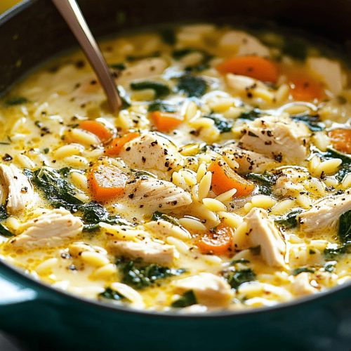 Lemon Chicken Orzo Soup