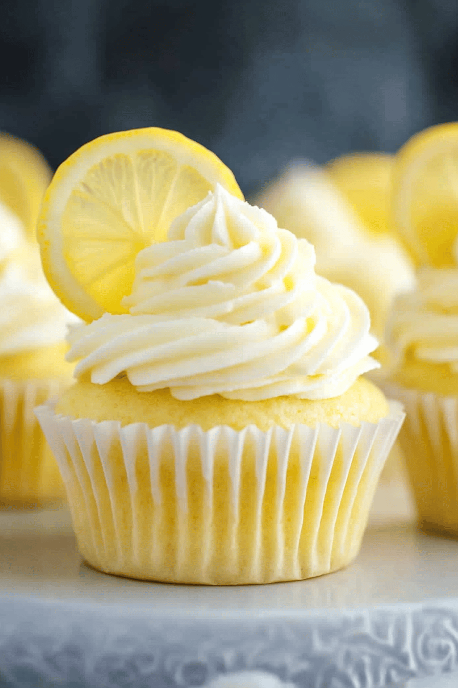 Lemon Cupcakes ingredients organized and measured on kitchen counter
