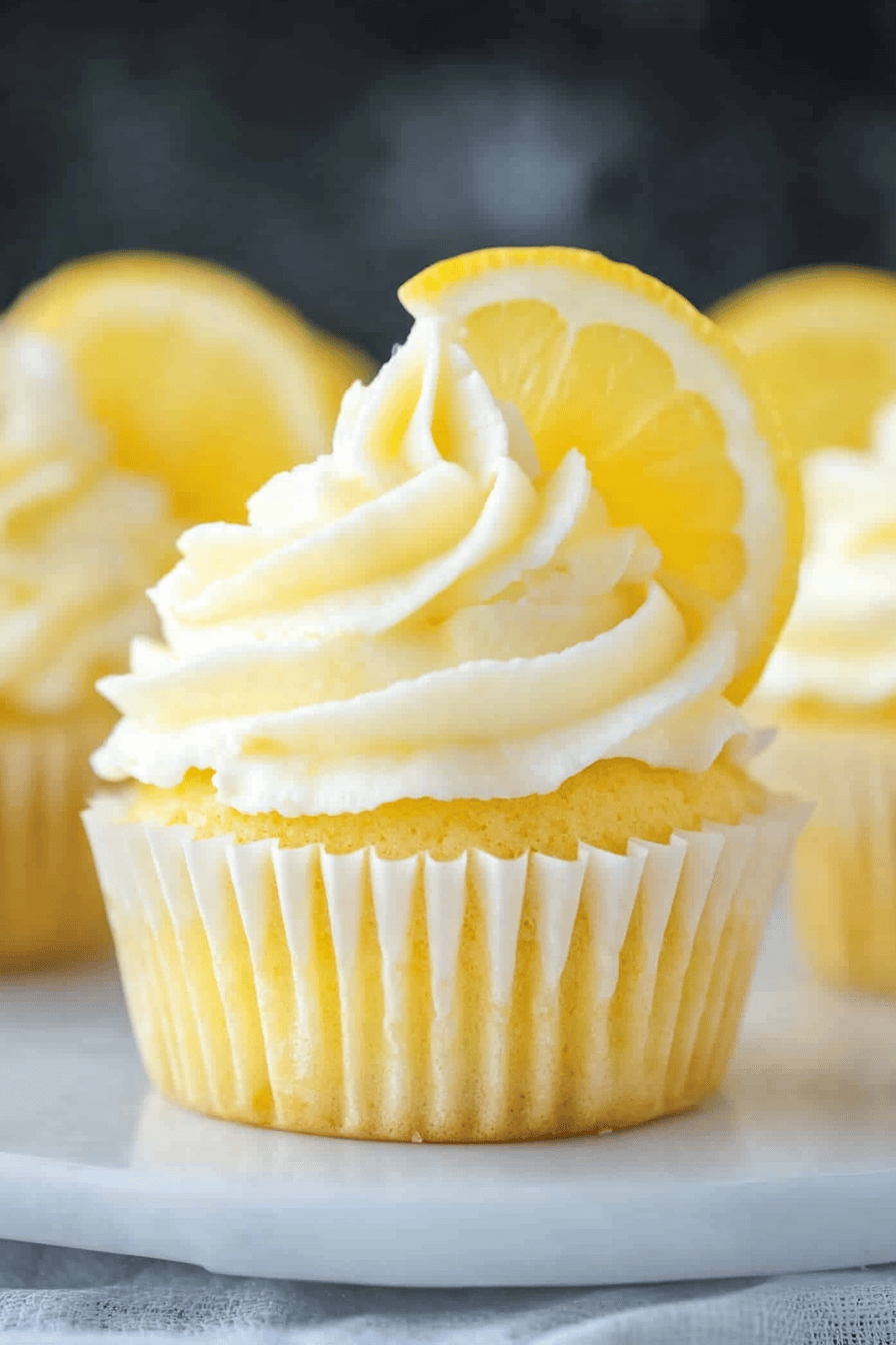 Lemon Cupcakes final dish beautifully presented and ready to serve