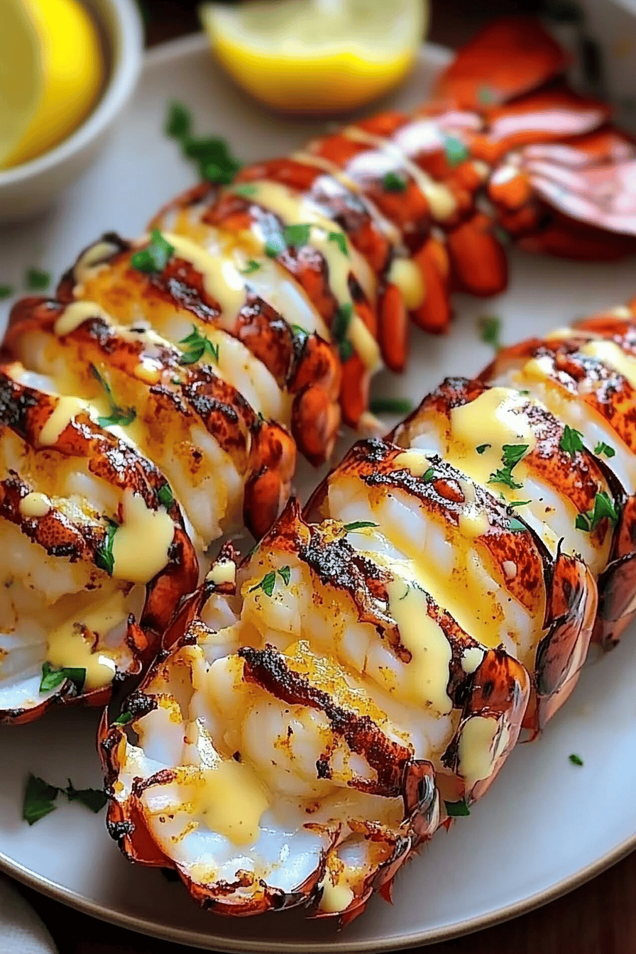 Luxurious Lobster Tails Recipe ingredients organized and measured on kitchen counter