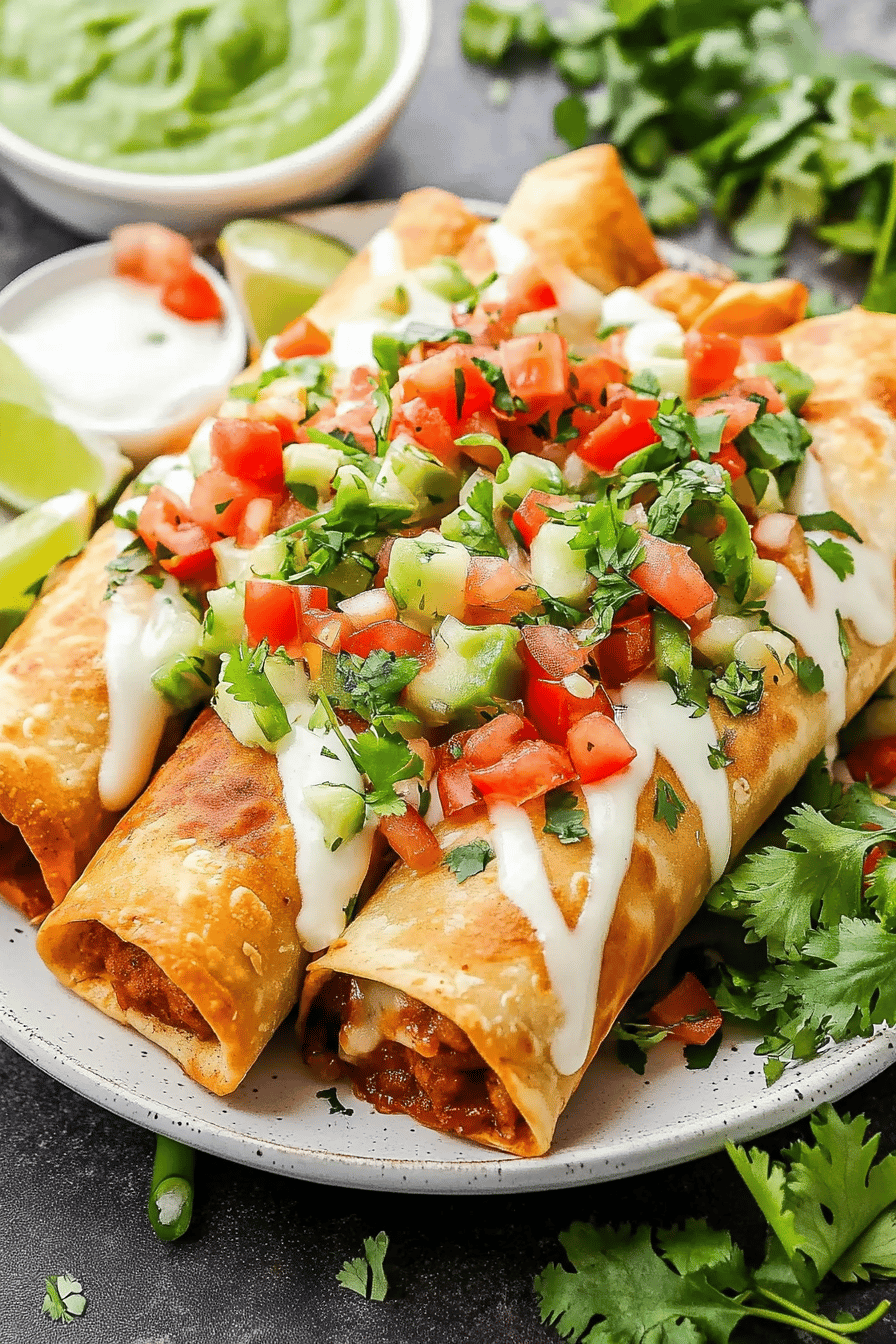 Make Chimichangas final dish beautifully presented and ready to serve