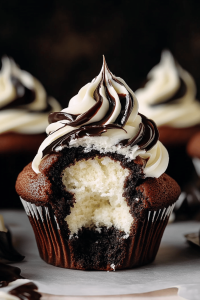 Marble Black and White Cupcakes