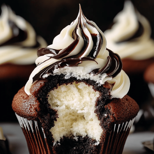 Marble Black and White Cupcakes