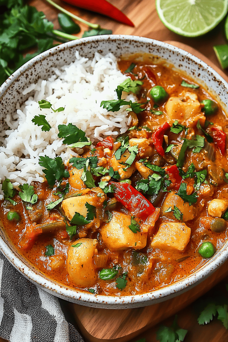 Massaman Curry Recipe slice on plate showing perfect texture and swirl pattern