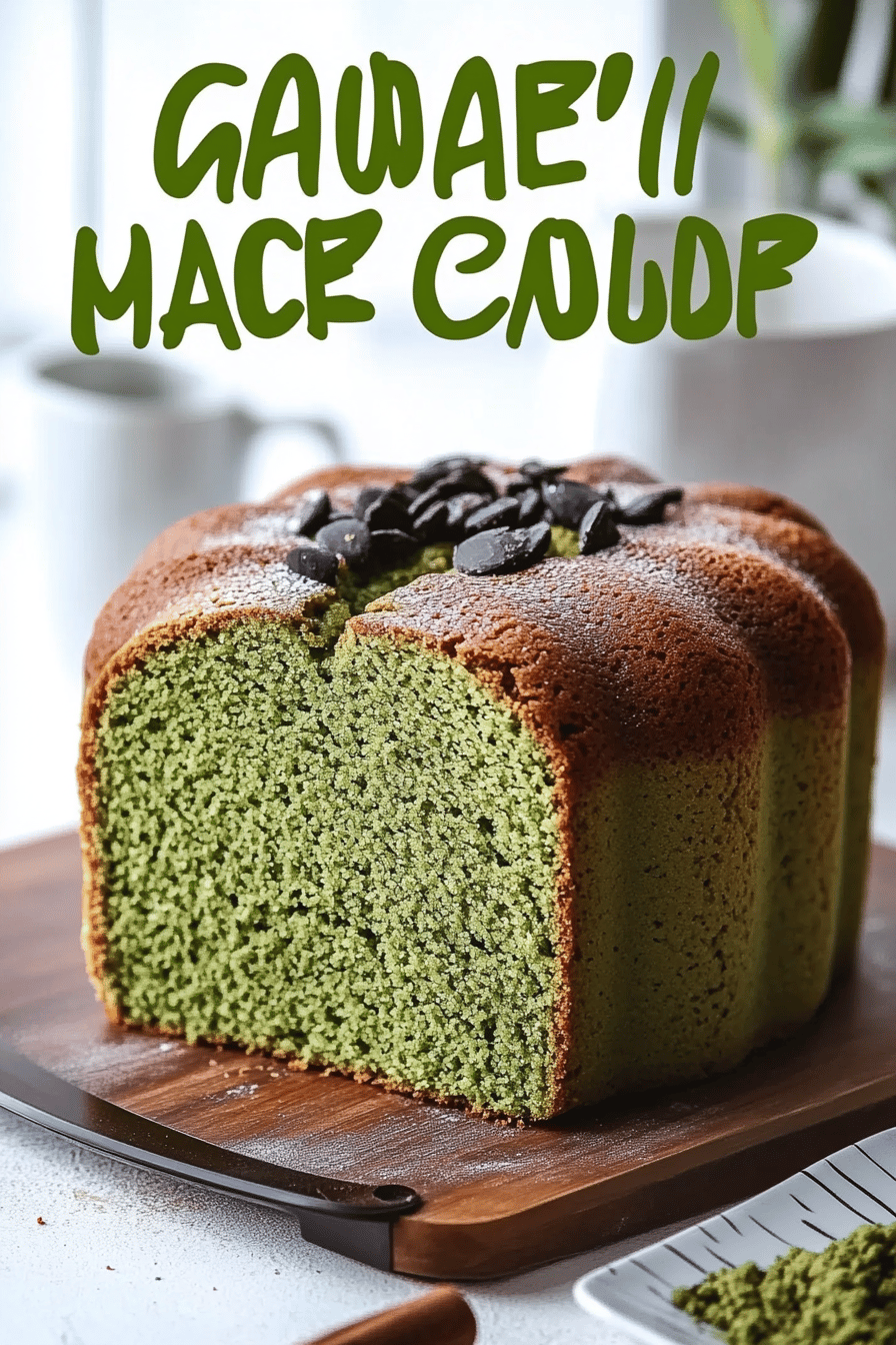 Matcha Pound Cake ingredients organized and measured on kitchen counter