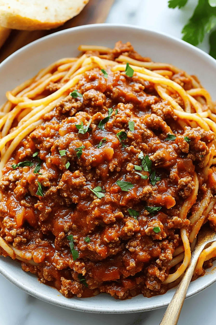 Meat Sauce Recipe final dish beautifully presented and ready to serve