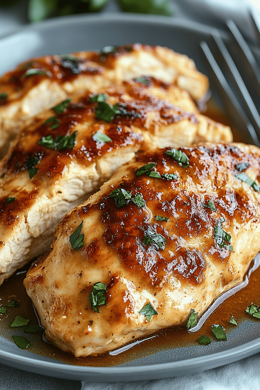 Melt-in-Your-Mouth Chicken slice on plate showing perfect texture and swirl pattern