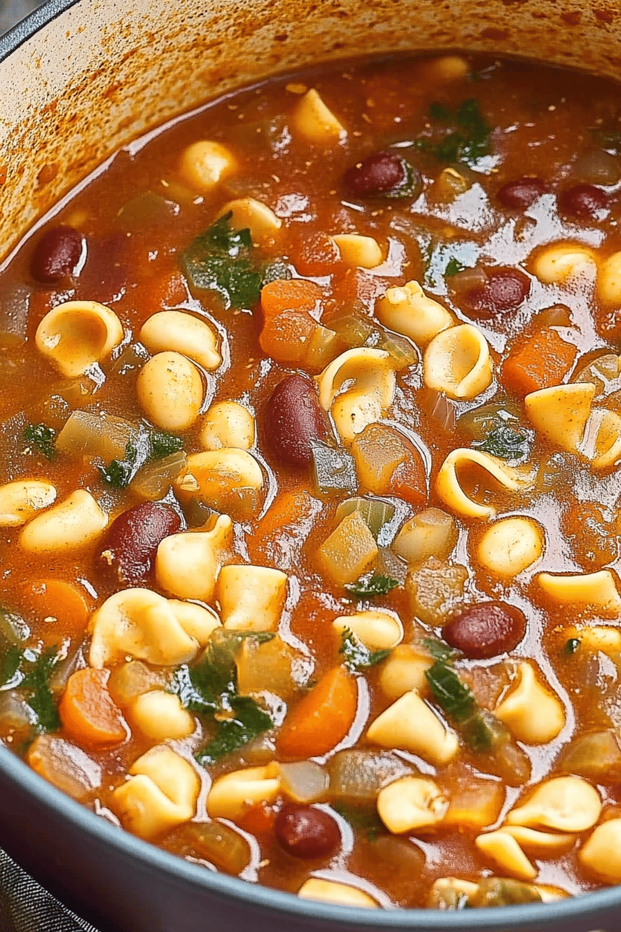 Minestrone Soup Recipe final dish beautifully presented and ready to serve