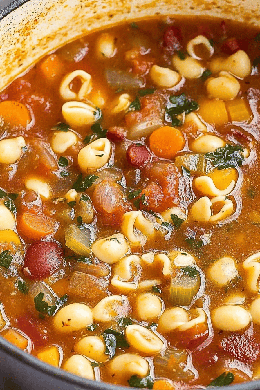 Minestrone Soup Recipe ingredients organized and measured on kitchen counter