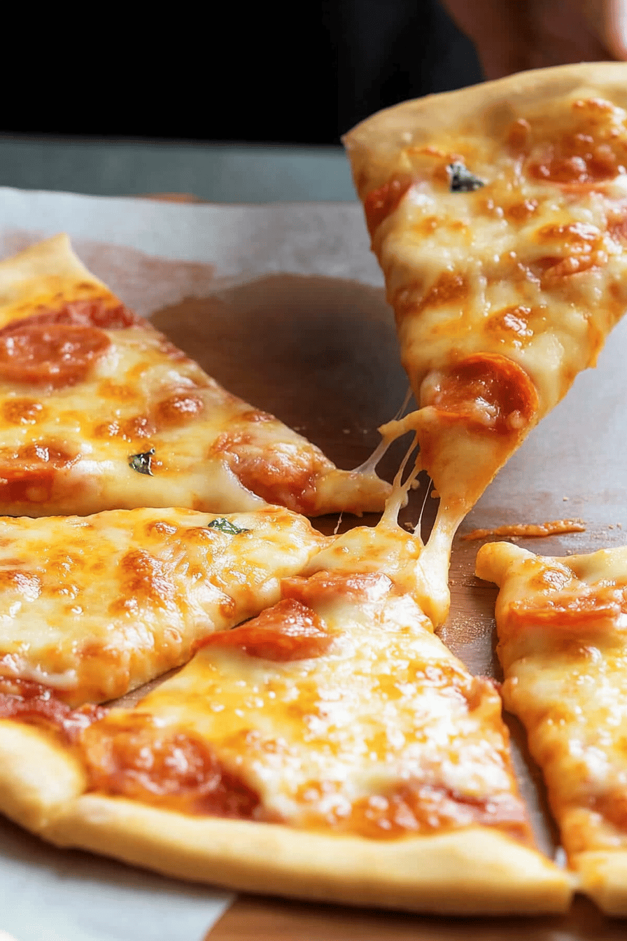 NY-Style Gluten-Free Pizza Crust final dish beautifully presented and ready to serve