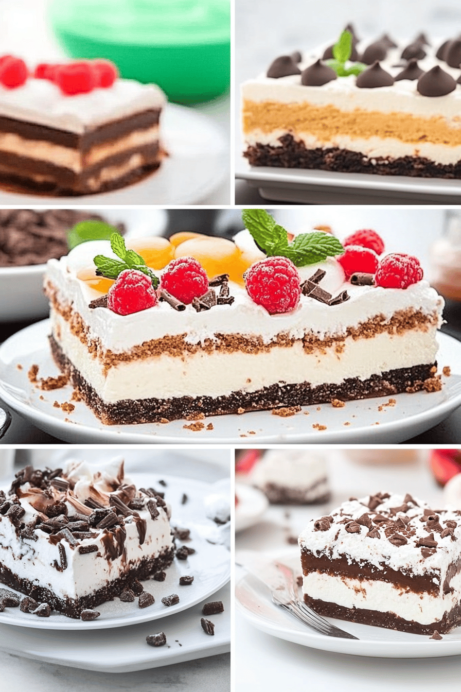No-Bake Dessert Lasagna final dish beautifully presented and ready to serve