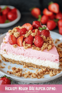 No-Bake Strawberry Crunch Cheesecake