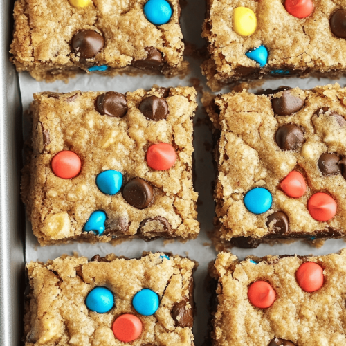 No Flour Monster Cookie Bars