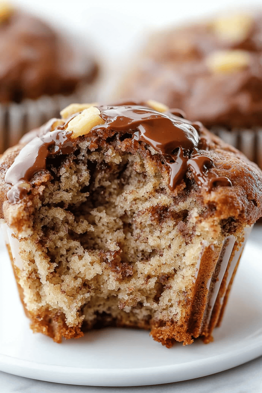 Nutella Banana Muffins final dish beautifully presented and ready to serve