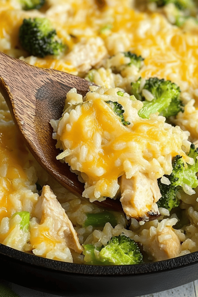One Pot Cheesy Chicken Broccoli Rice