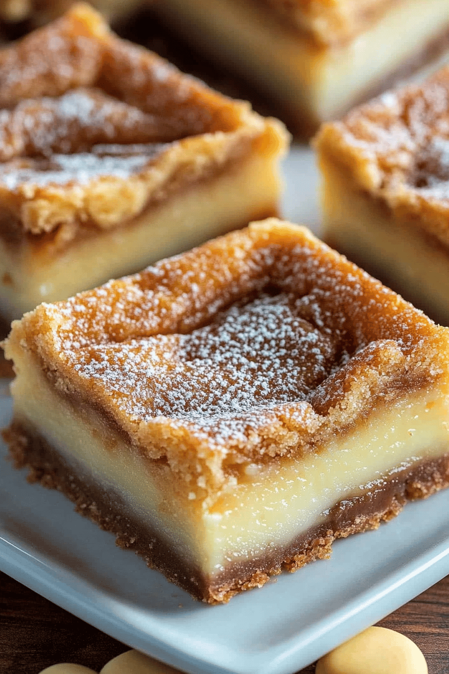 Ooey Gooey Bars Recipe ingredients organized and measured on kitchen counter