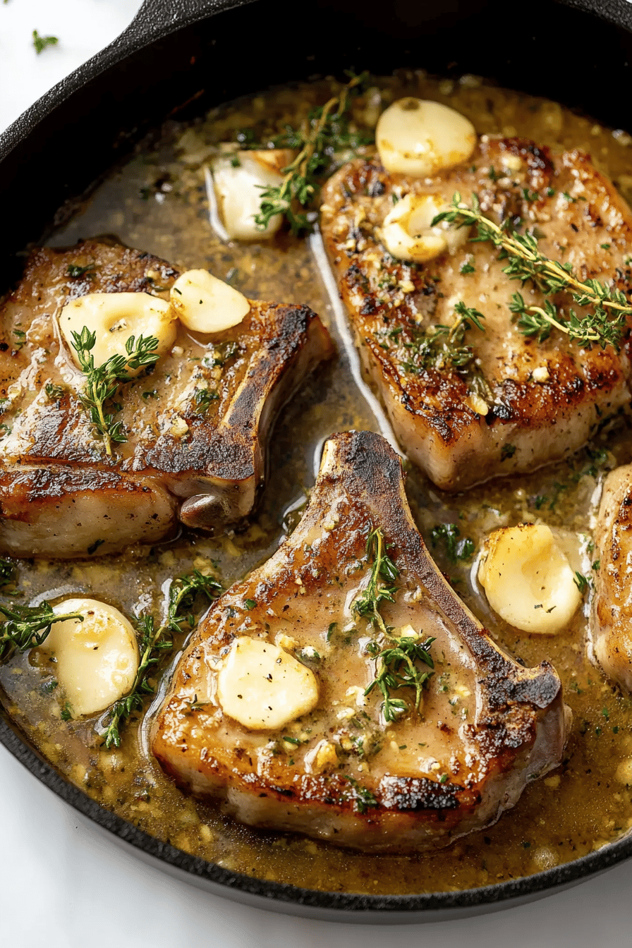 Pan-Fried Pork Chops final dish beautifully presented and ready to serve