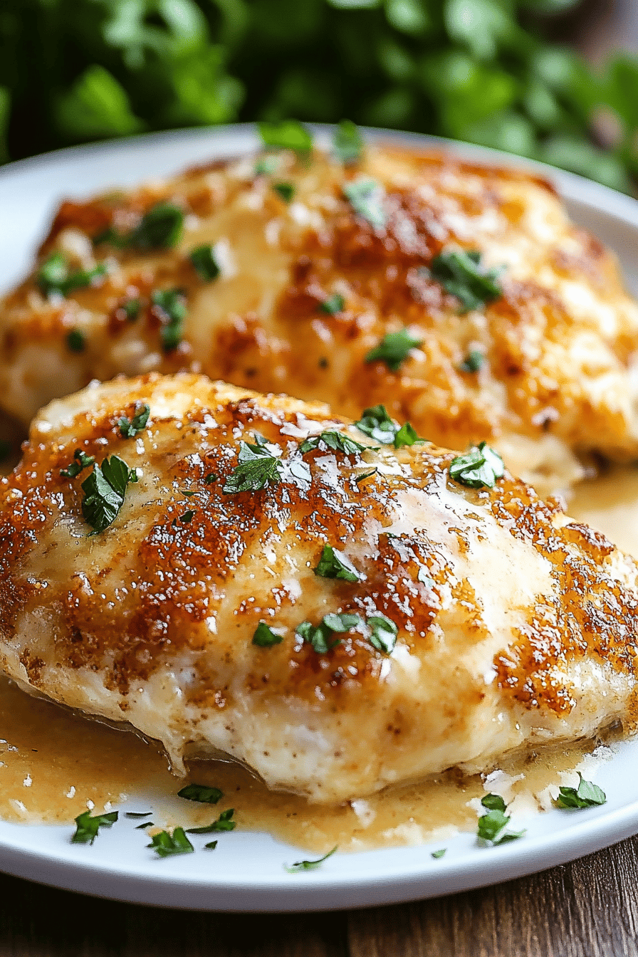 Parmesan Crusted Chicken final dish beautifully presented and ready to serve