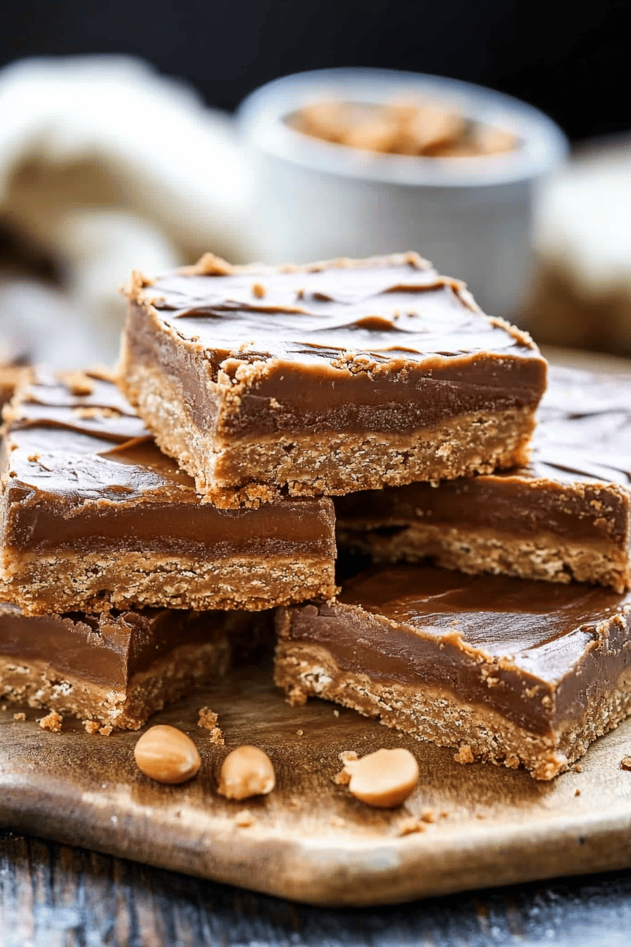 Peanut Butter Bars slice on plate showing perfect texture and swirl pattern