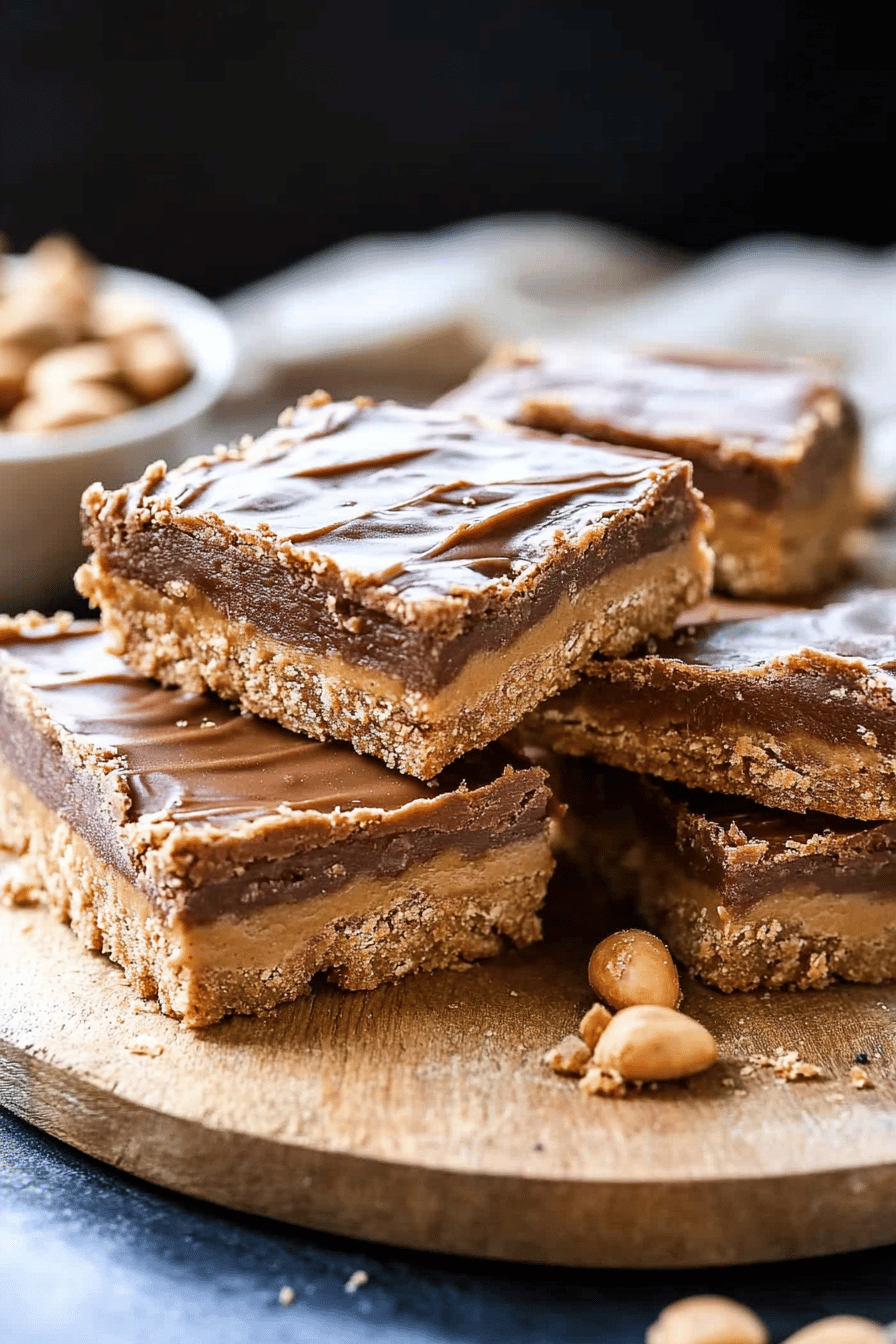 Peanut Butter Bars final dish beautifully presented and ready to serve