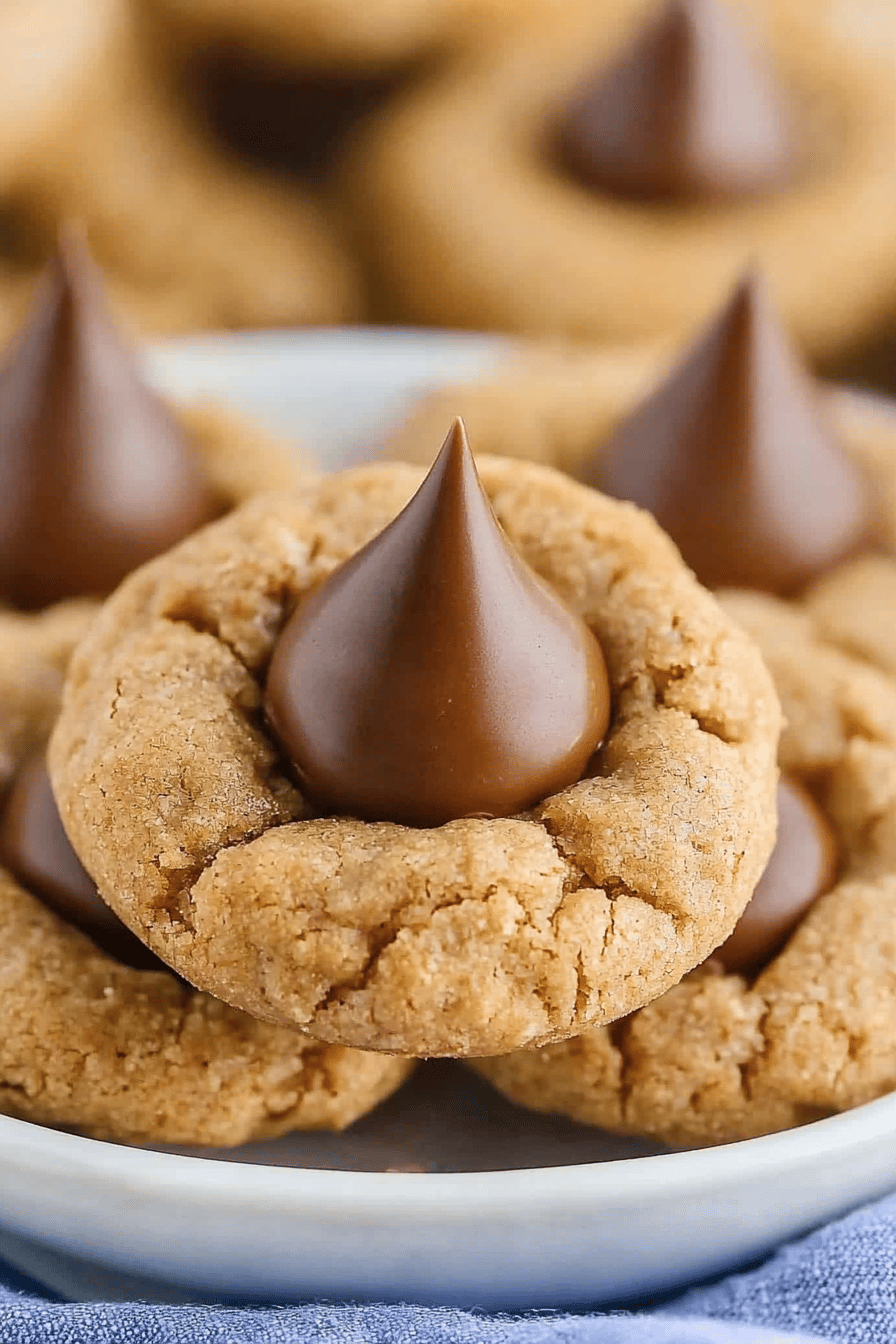 Peanut Butter Blossoms Tips slice on plate showing perfect texture and swirl pattern