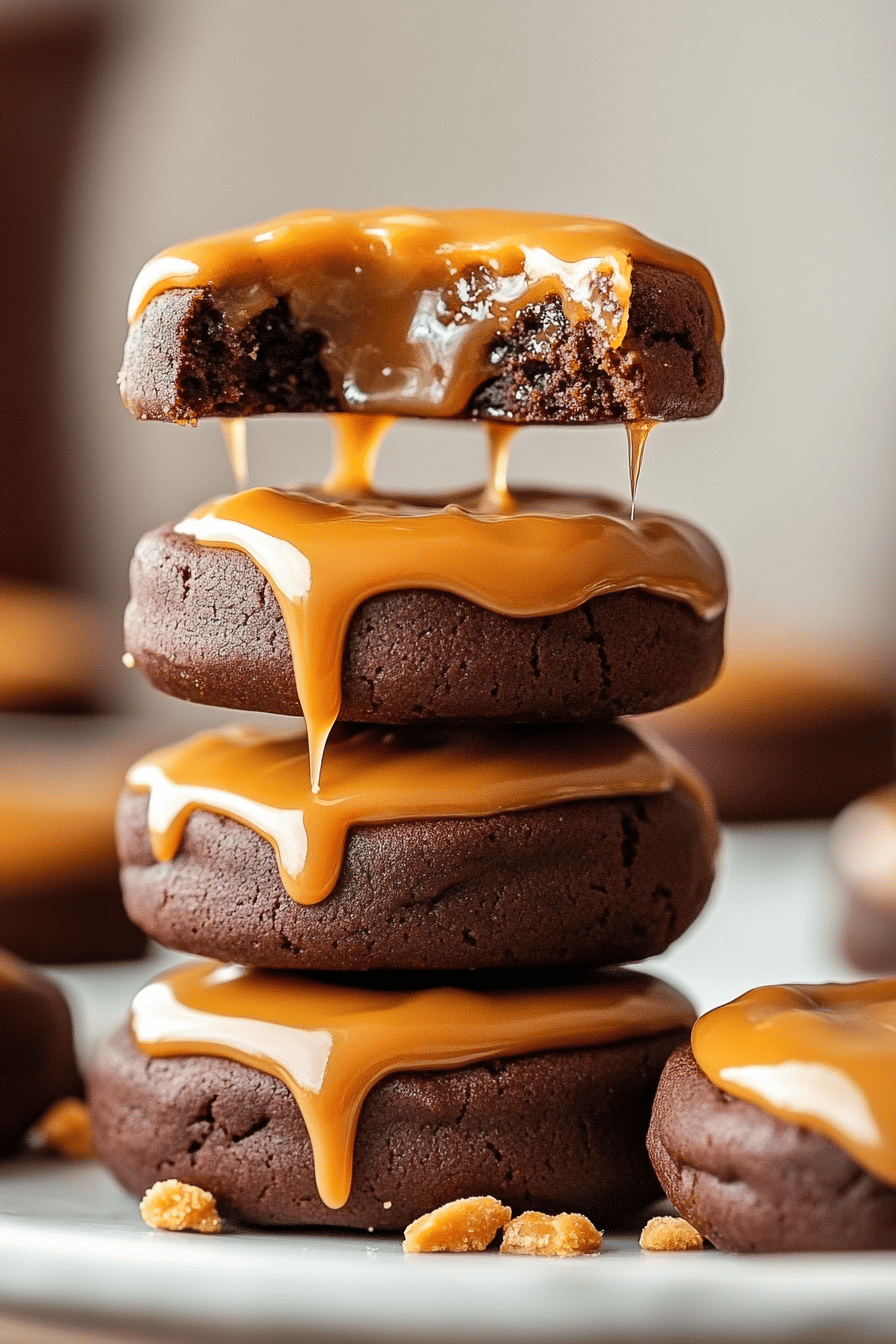 Peanut Butter Cookies Salted Caramel ingredients organized and measured on kitchen counter