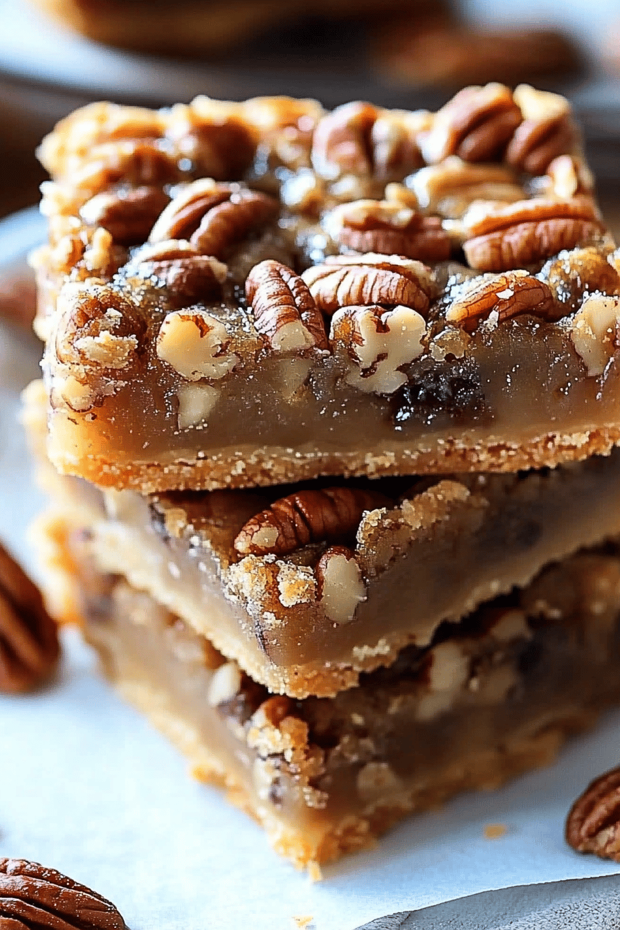 Pecan Pie Bars final dish beautifully presented and ready to serve