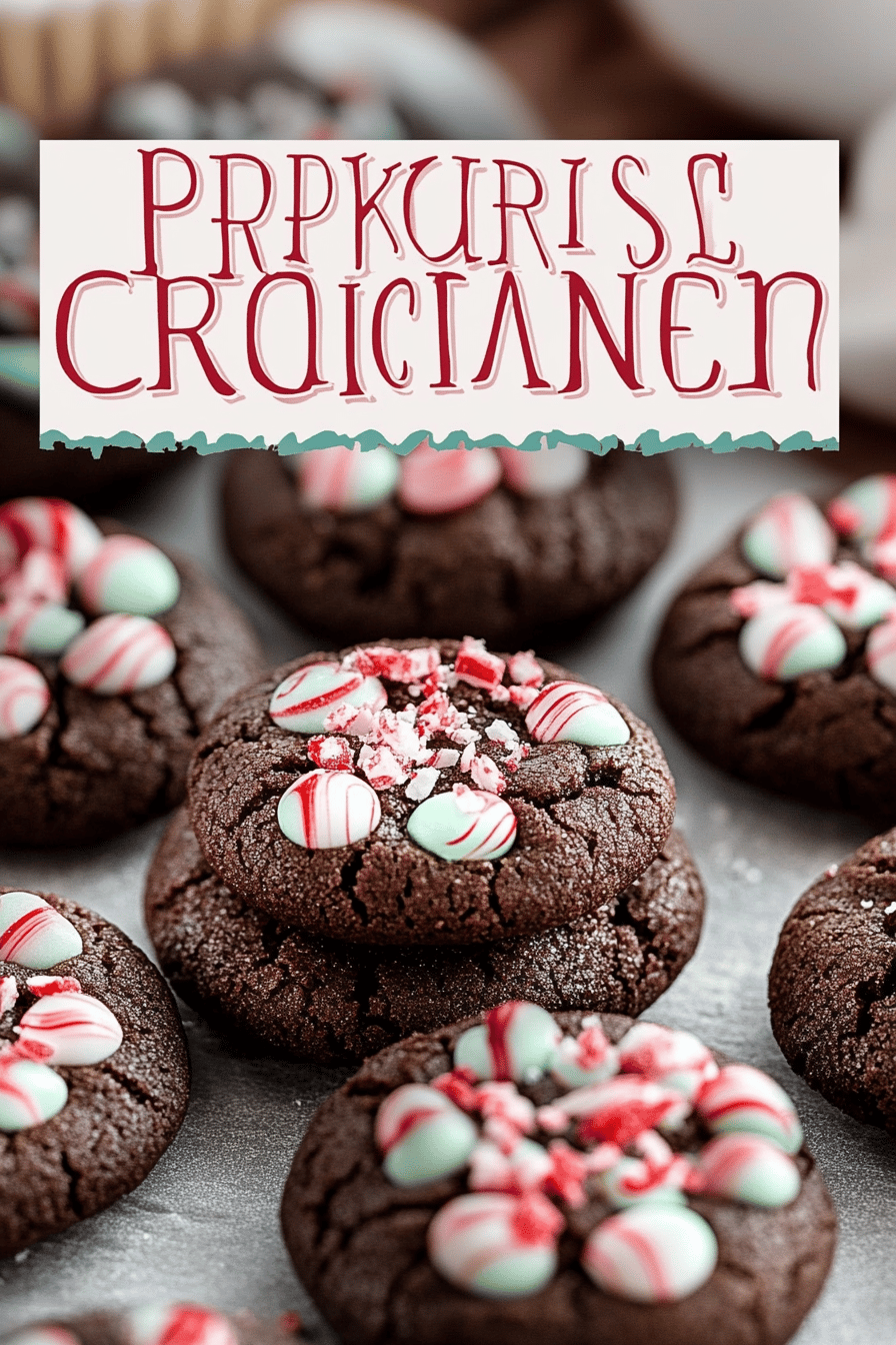Peppermint Chocolate Blossom Cookies final dish beautifully presented and ready to serve