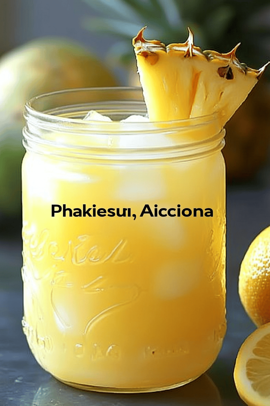 Pineapple Lemonade Punch final dish beautifully presented and ready to serve