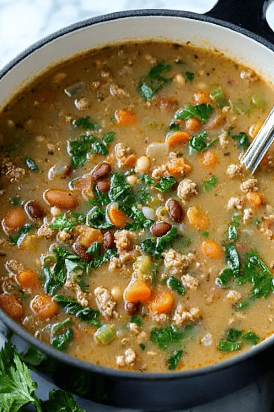 Pinto Bean Soup ingredients organized and measured on kitchen counter