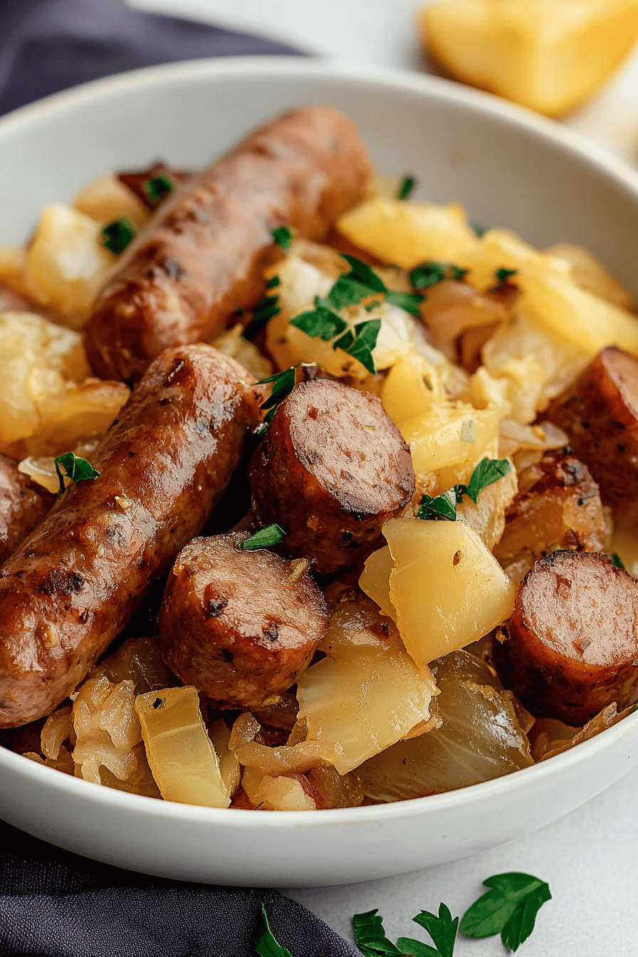 Polish Sausage Recipe final dish beautifully presented and ready to serve